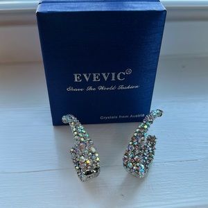 Iridescent silver earrings